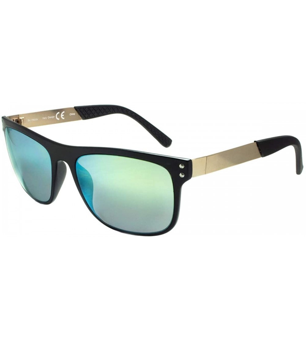 Sport 2624 Fashion Rectangular Sunglasses - UV Protection - Matte Black / Yellow - C018O7LTLMD $43.80