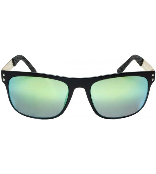 Sport 2624 Fashion Rectangular Sunglasses - UV Protection - Matte Black / Yellow - C018O7LTLMD $43.80