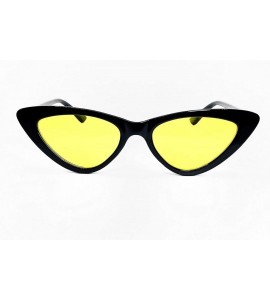 Goggle A3329 Clout Goggles Cat Eye Vintage Mod Style Retro Kurt Cobain Sunglasses - Black /Yellow - C918D9ZMZ3G $27.17