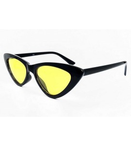 Goggle A3329 Clout Goggles Cat Eye Vintage Mod Style Retro Kurt Cobain Sunglasses - Black /Yellow - C918D9ZMZ3G $27.17