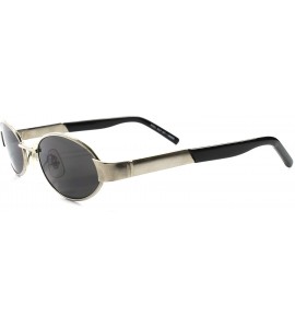 Oval Vintage Old School Fashion Retro Metal Mens Womens Urban Round Oval Sunglasses - Silver - CS188Y87DQS $22.35