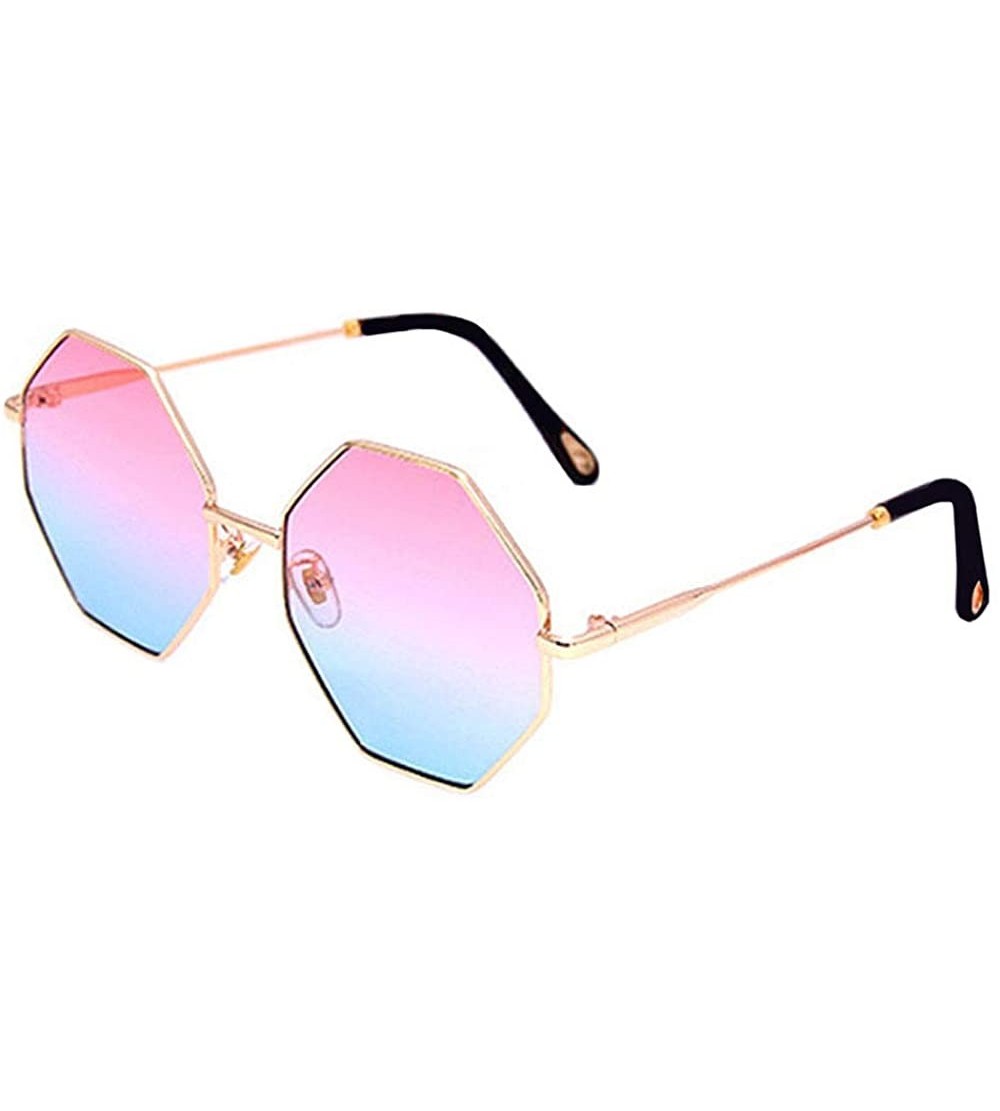 Sport Color Lens Sunglasses Stylish Sunnies Eyewear Metal Sunglasses - C - Pink & Blue - C118OTQAASZ $26.75