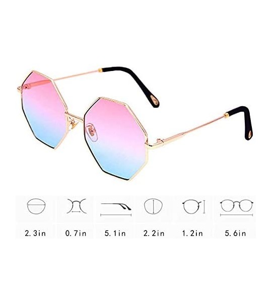 Sport Color Lens Sunglasses Stylish Sunnies Eyewear Metal Sunglasses - C - Pink & Blue - C118OTQAASZ $26.75