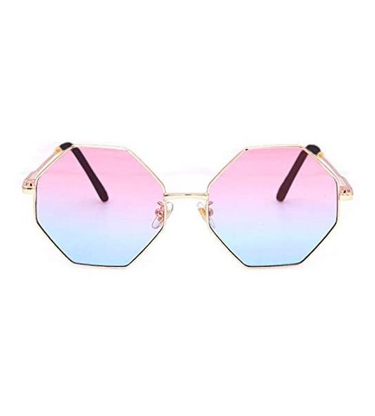 Sport Color Lens Sunglasses Stylish Sunnies Eyewear Metal Sunglasses - C - Pink & Blue - C118OTQAASZ $26.75