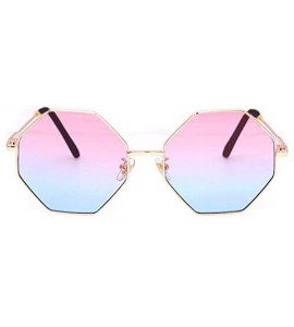 Sport Color Lens Sunglasses Stylish Sunnies Eyewear Metal Sunglasses - C - Pink & Blue - C118OTQAASZ $26.75