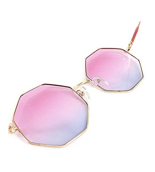 Sport Color Lens Sunglasses Stylish Sunnies Eyewear Metal Sunglasses - C - Pink & Blue - C118OTQAASZ $26.75