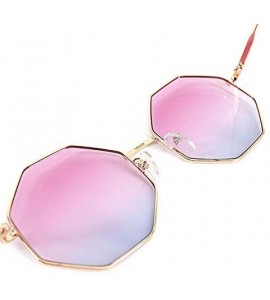 Sport Color Lens Sunglasses Stylish Sunnies Eyewear Metal Sunglasses - C - Pink & Blue - C118OTQAASZ $26.75