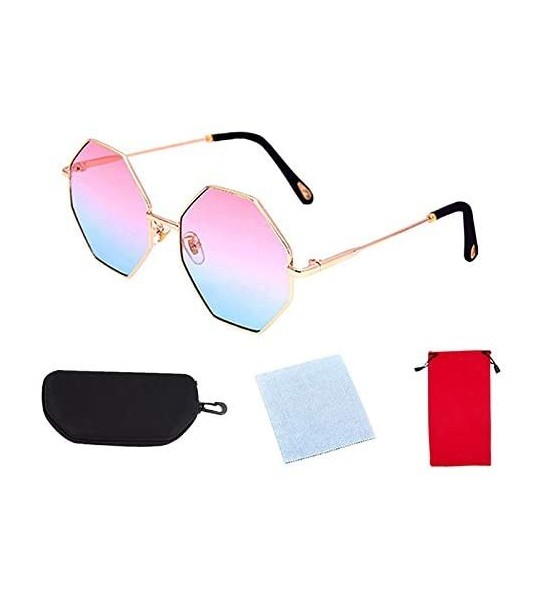 Sport Color Lens Sunglasses Stylish Sunnies Eyewear Metal Sunglasses - C - Pink & Blue - C118OTQAASZ $26.75