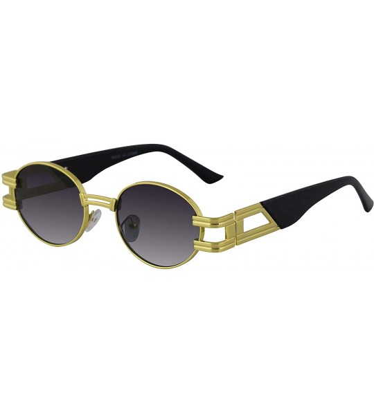 Oval Oval Retro Art Nouveau Vintage Style Metal Frame Sunglasses - Smoke - CQ1977CS3GZ $22.98