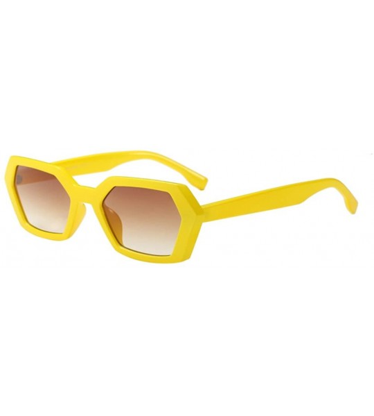 Wayfarer Personality Style Irregular Shape Retro Sunglasses Men Women UV Protection - Yellow - CL18G7ANL62 $18.70