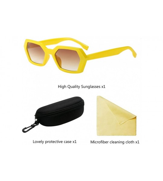 Wayfarer Personality Style Irregular Shape Retro Sunglasses Men Women UV Protection - Yellow - CL18G7ANL62 $18.70