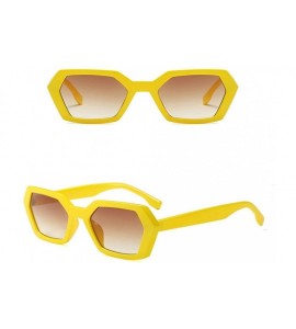 Wayfarer Personality Style Irregular Shape Retro Sunglasses Men Women UV Protection - Yellow - CL18G7ANL62 $18.70