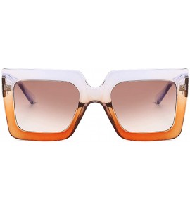 Sport Men and women Sunglasses Two-tone Big box sunglasses Retro glasses - Purple Orange - CE18LLCQ7UN $18.24