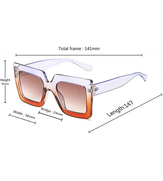 Sport Men and women Sunglasses Two-tone Big box sunglasses Retro glasses - Purple Orange - CE18LLCQ7UN $18.24