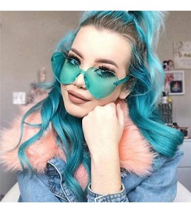 Semi-rimless Rimless Oversized Sunglasses For Women Ladies Clear Sun Glasses Retro Vintage Eyeglass Female Shades - 1 - C018Y...