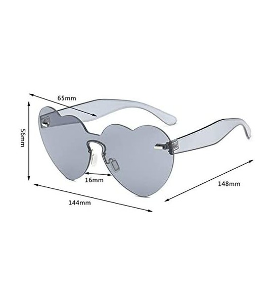 Semi-rimless Rimless Oversized Sunglasses For Women Ladies Clear Sun Glasses Retro Vintage Eyeglass Female Shades - 1 - C018Y...