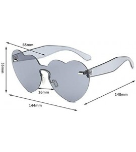 Semi-rimless Rimless Oversized Sunglasses For Women Ladies Clear Sun Glasses Retro Vintage Eyeglass Female Shades - 1 - C018Y...