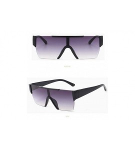 Square Oversize Square Brand Sunglasses For Women One Piece Top Flat Sun Glasses Mirror Shades - C5 - CP197ZCSW95 $19.27