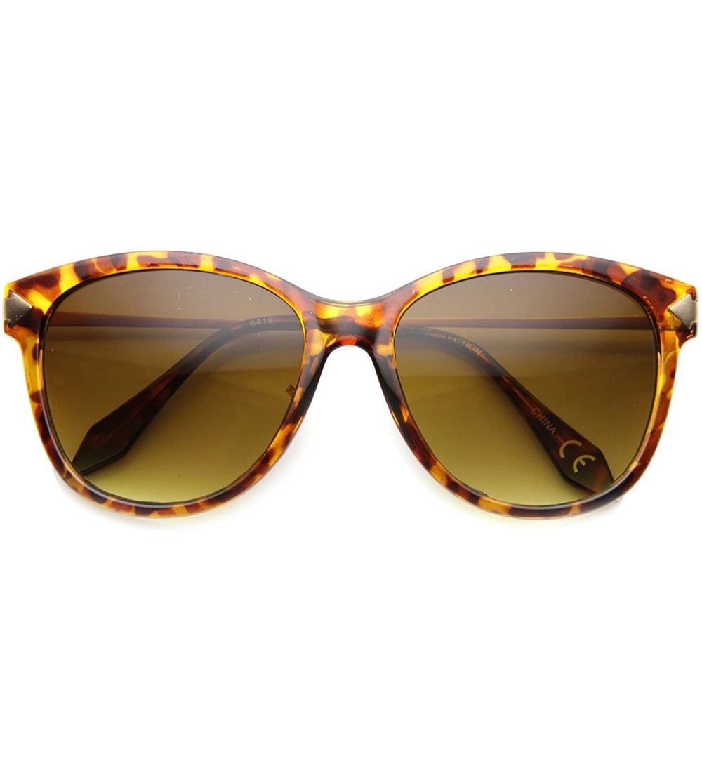 Cat Eye Womens Cat Eye Sunglasses With UV400 Protected Composite Lens - Tortoise-gold / Amber - CM122XJG4ST $21.76