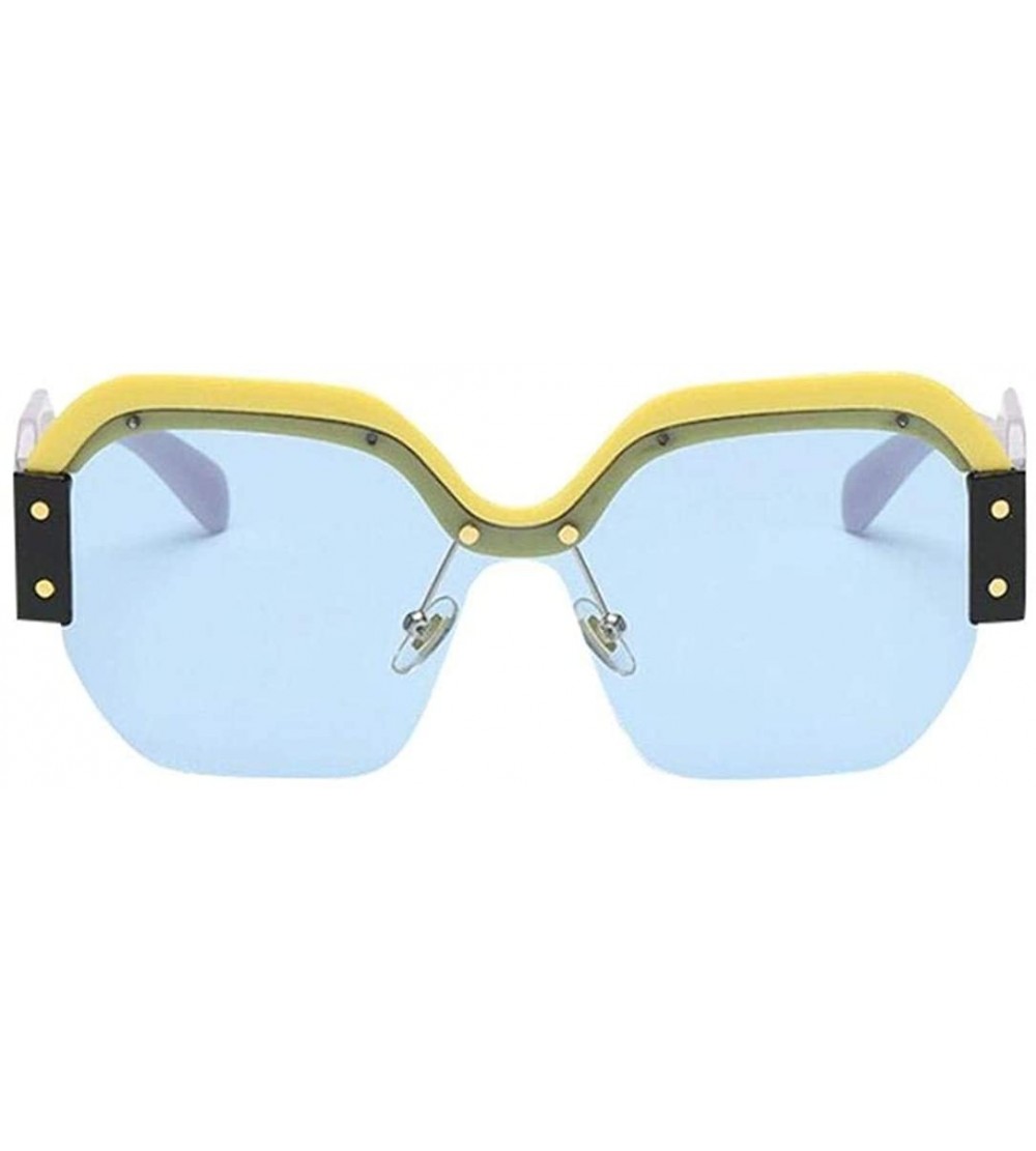 Oval Women Classic Semi Rimless Polarized Sunglasses Wayfarer Eyewear UV400 - D - CM18DG5Q6QL $20.51