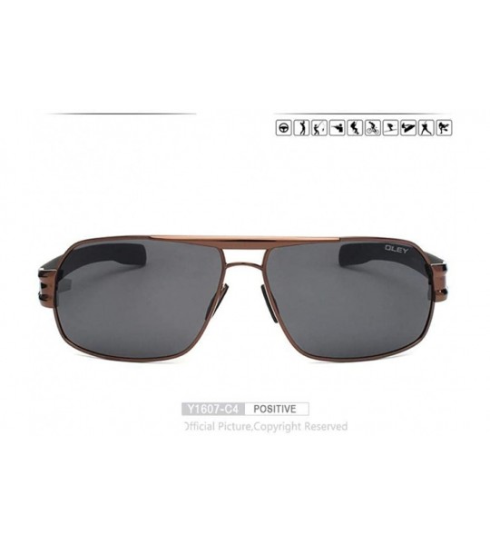 Aviator Polarized Men's Sunglasses Brand Designer UV400 Protect Sun Y1607 C1 BOX - Y1607 C4 Box - CP18XE0W05X $28.96