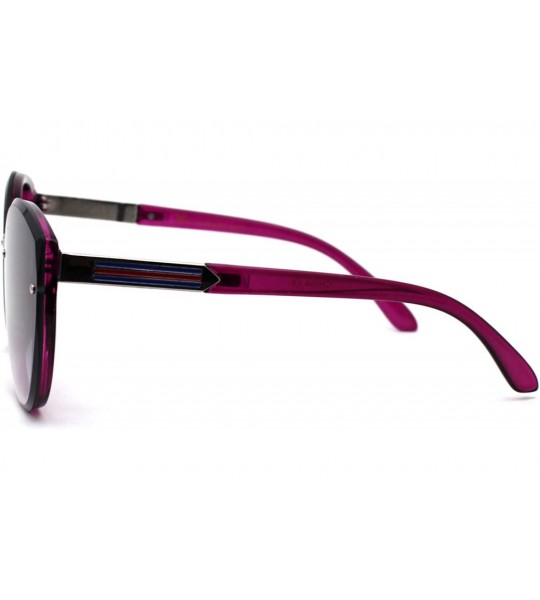 Cat Eye Womens Luxury Designer Fashion Oversize Round Cat Eye Sunglasses - Purple - CP197E5NR33 $23.46