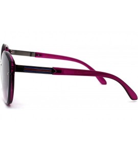 Cat Eye Womens Luxury Designer Fashion Oversize Round Cat Eye Sunglasses - Purple - CP197E5NR33 $23.46