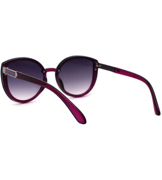 Cat Eye Womens Luxury Designer Fashion Oversize Round Cat Eye Sunglasses - Purple - CP197E5NR33 $23.46