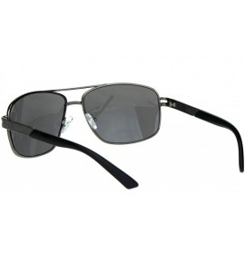 Square Mens Sunglasses Pilot Navigator Square Aviator Fashion Shades UV 400 - Gunmetal (Black) - CC18T582KL5 $20.91