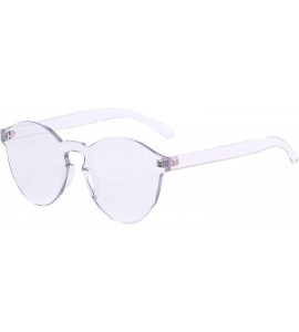 Rimless Rimless Tinted Sunglasses Transparent Candy Color Glasses - Clear - C018Q7LQ920 $25.68