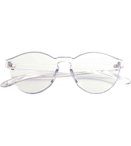 Rimless Rimless Tinted Sunglasses Transparent Candy Color Glasses - Clear - C018Q7LQ920 $25.68