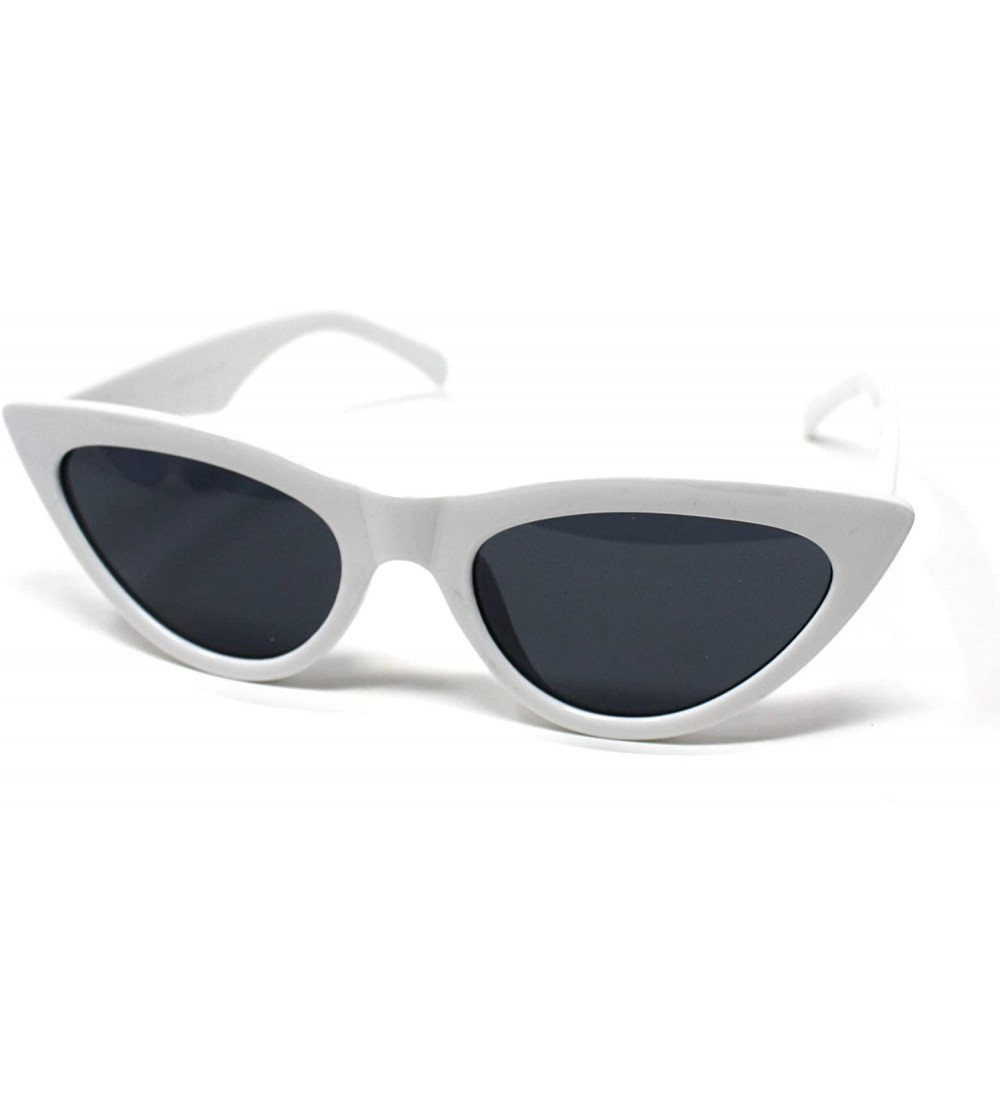 Cat Eye Classic Cat Eye Sunglasses - 50s Retro Style Shades - - White - CJ195LR78U2 $21.57