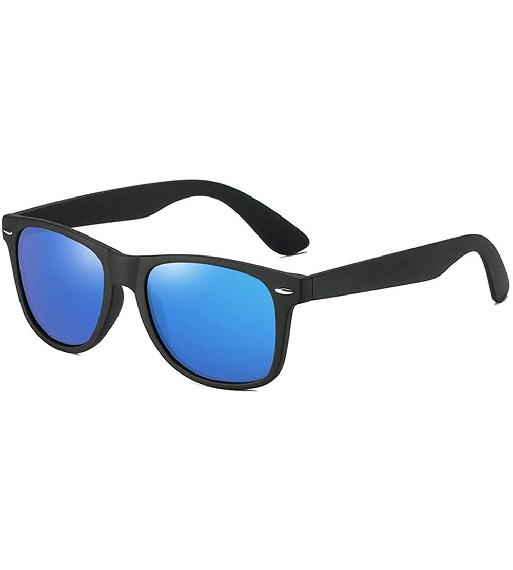 Square Mens Sunglasses Retro Polarized Sunglasses for Women Square Lightweight Frame Sun Glasses - Ice Blue - CT19497RNAQ $17.48
