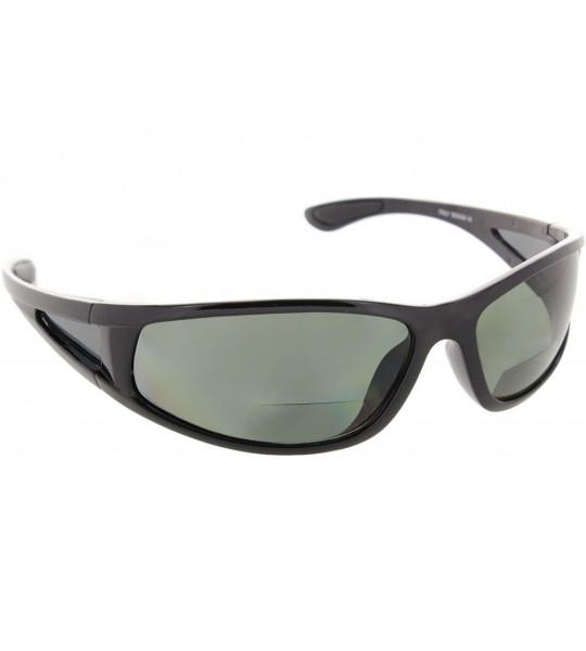 Round Wrap Polarized Sunglasses Invisible Line Bifocal Sunglass Readers - Black - C218C56X0MD $58.49