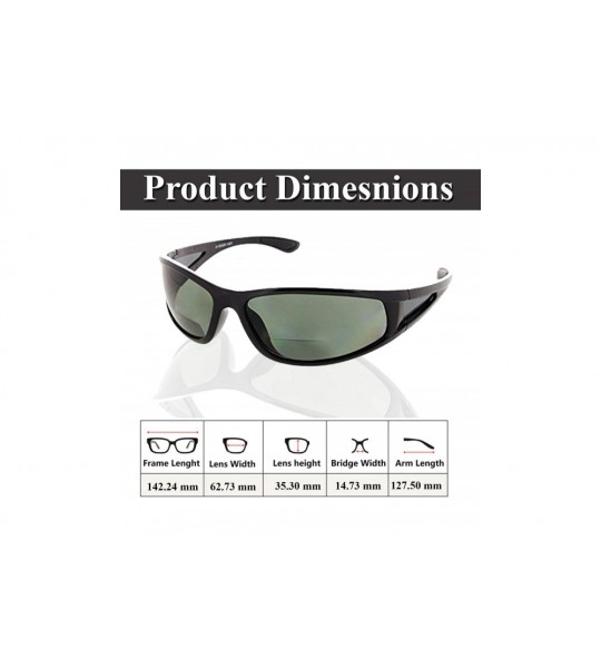 Round Wrap Polarized Sunglasses Invisible Line Bifocal Sunglass Readers - Black - C218C56X0MD $58.49