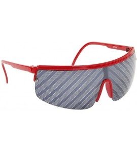 Oversized Cool Party Fun Style Whacky Striped Single Piece Lens UV Protection Sunglasses Frame Eyewear - Red - C712HVHOH37 $1...