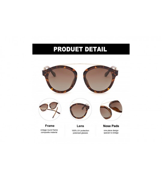 Round Sunglasses for Women Small Face-Vintage Round Stylish Polarized Eyewear Glasses 100% UV Protection - C8197LUH8OO $37.52