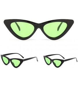 Rectangular Women Fashion Cat Eye Shades Sunglasses Integrated UV Candy Colored Glasses Green - CQ190OGT3NM $18.14