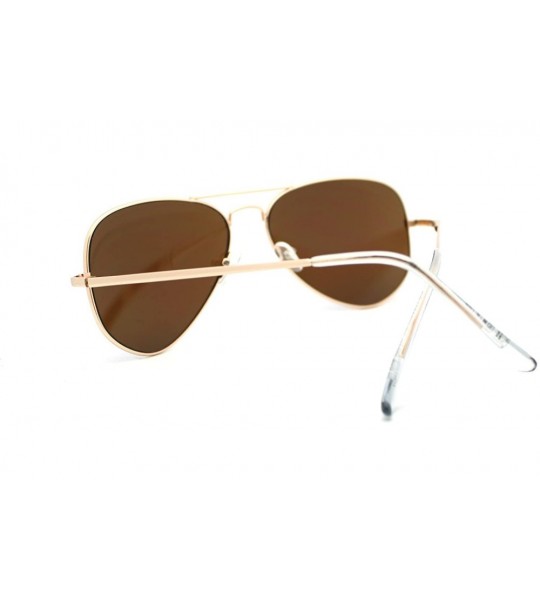 Aviator Gold Spring Hinge Aviator Sunglasses Thin Metal Color Mirror Lens - Gold - CH11Q5F3JL3 $18.32