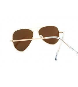 Aviator Gold Spring Hinge Aviator Sunglasses Thin Metal Color Mirror Lens - Gold - CH11Q5F3JL3 $18.32