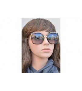 Square Square Metal Trim Plastic Sunglasses - Tortoise + Brown - CN18OQ3NYME $25.73