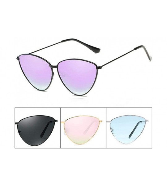 Aviator Sunglasses New Trend Fashion Personality Triangle Cat Eye Color Coating UV400 8 - 8 - CT18YZUUWXL $18.42