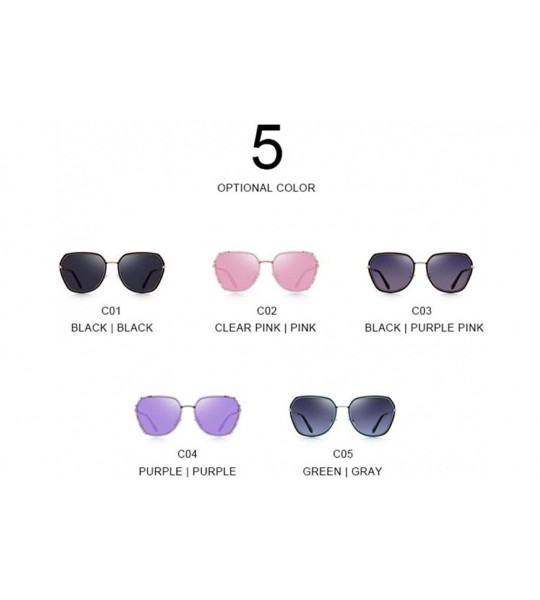 Cat Eye DESIGN Fashion Women Cat Eye Polarized Sunglasses Ladies Luxury Brand C01 Black - C02 Pink - C918XE0OU9G $28.21