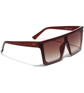 Square Men Square Sunglasses for Women Oversized Sun Glasses for Men Uv400 One Piece Lens - Brown - CW18X24MC9Y $19.87