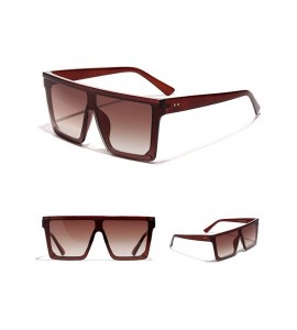 Square Men Square Sunglasses for Women Oversized Sun Glasses for Men Uv400 One Piece Lens - Brown - CW18X24MC9Y $19.87