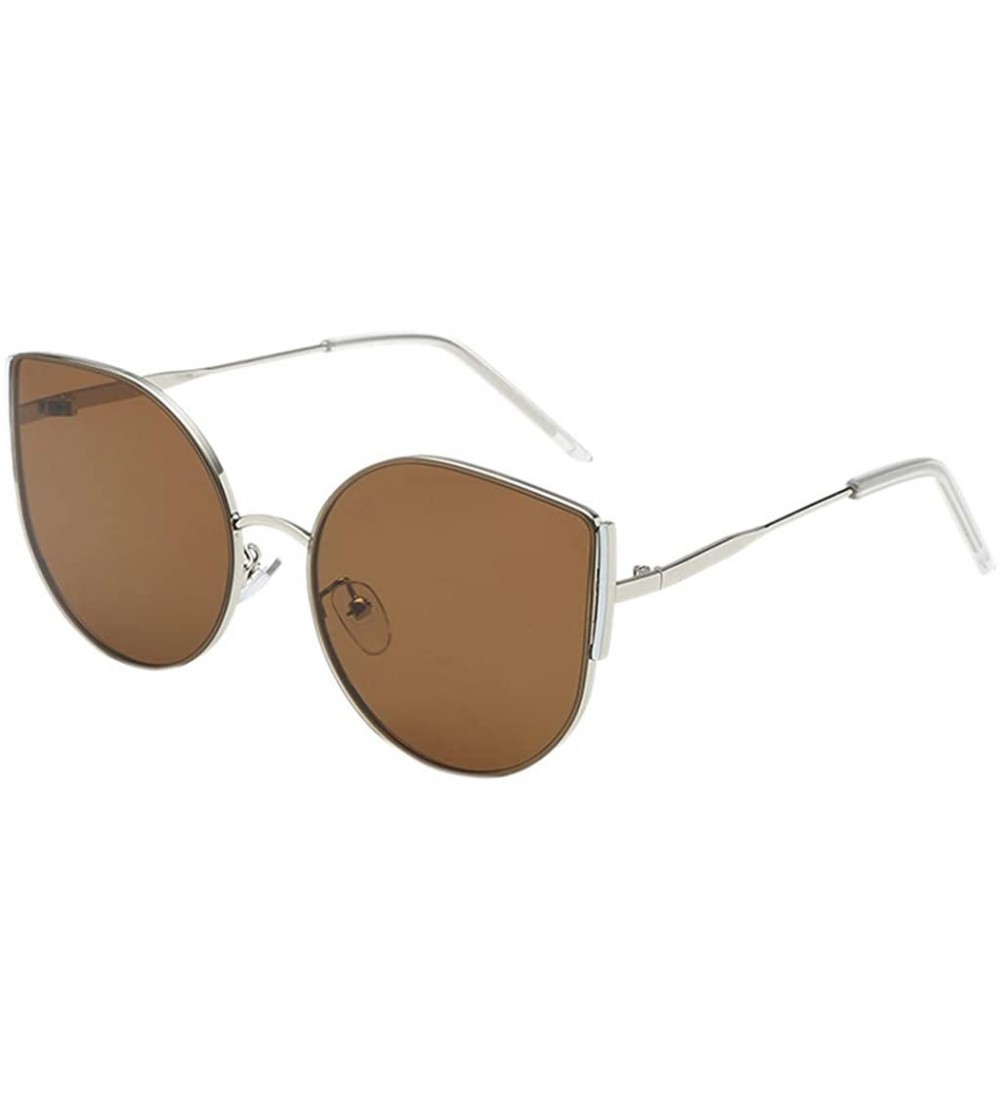 Goggle Vintage Round Sunglasses for Women Classic Retro Designer Style - Brown - CU1947WCR8R $18.83