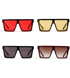 Square Men Square Sunglasses for Women Oversized Sun Glasses for Men Uv400 One Piece Lens - Brown - CW18X24MC9Y $19.87