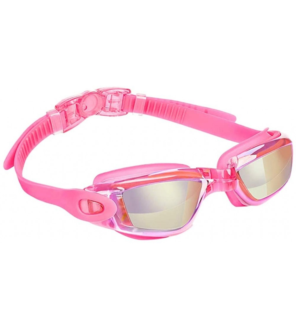 Wrap Unisex Swimming Goggles Glasses - Colorful HD Waterproof Anti-Fog Full Frame Goggles - Pink - CD196M2AUA8 $27.58