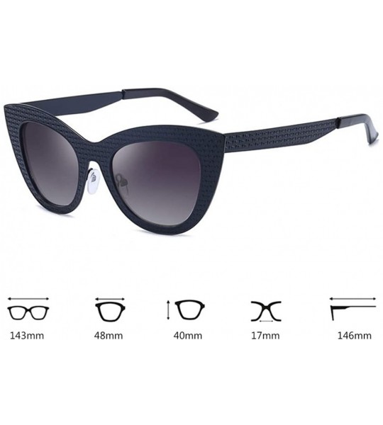 Cat Eye Vintage Cat Eye Oversized Metal Frame Tinted Lenses Women Sunglasses - Black Gray - C918NU4LCD7 $19.72