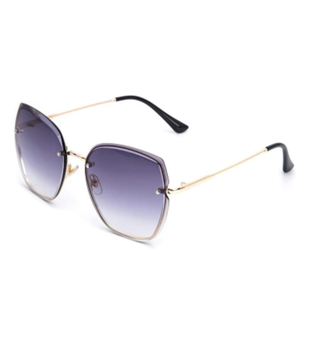 Square Square Sunglasses Large Frame Personality Fashion Sunglasses Men and Women Universal Glasses - 2 - CF1903Y5XMD $59.53